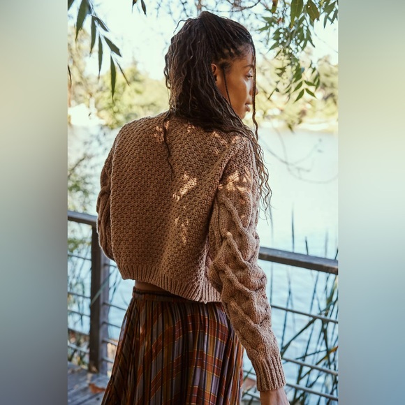 🎉LAST CHANCE🎉Free People Bonfire Cardi Beaver Fur - Picture 5 of 9